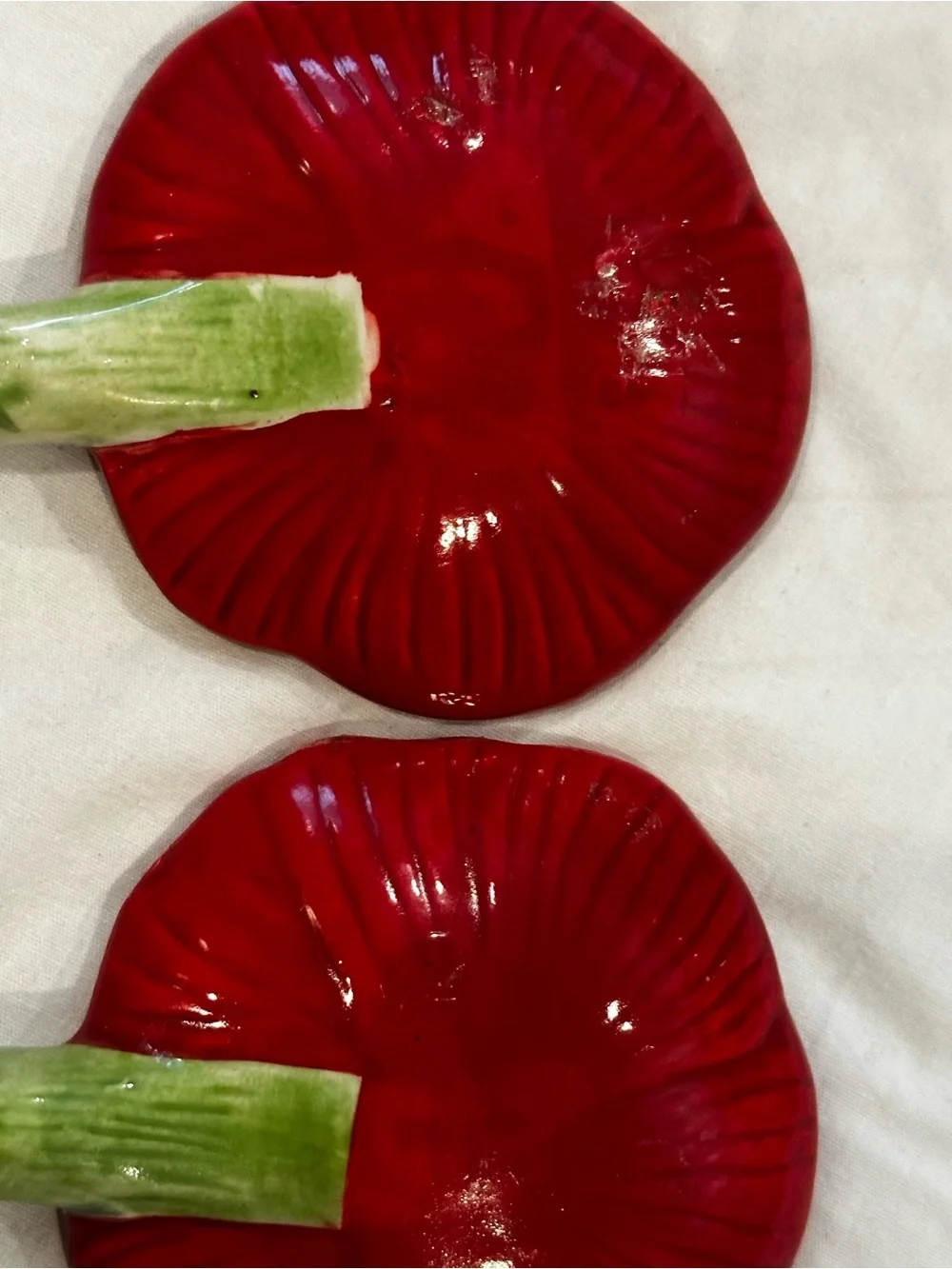 Fleur Rouge by Nanette Vacher Ambiance Collections Red Poppy Salad Servers Set